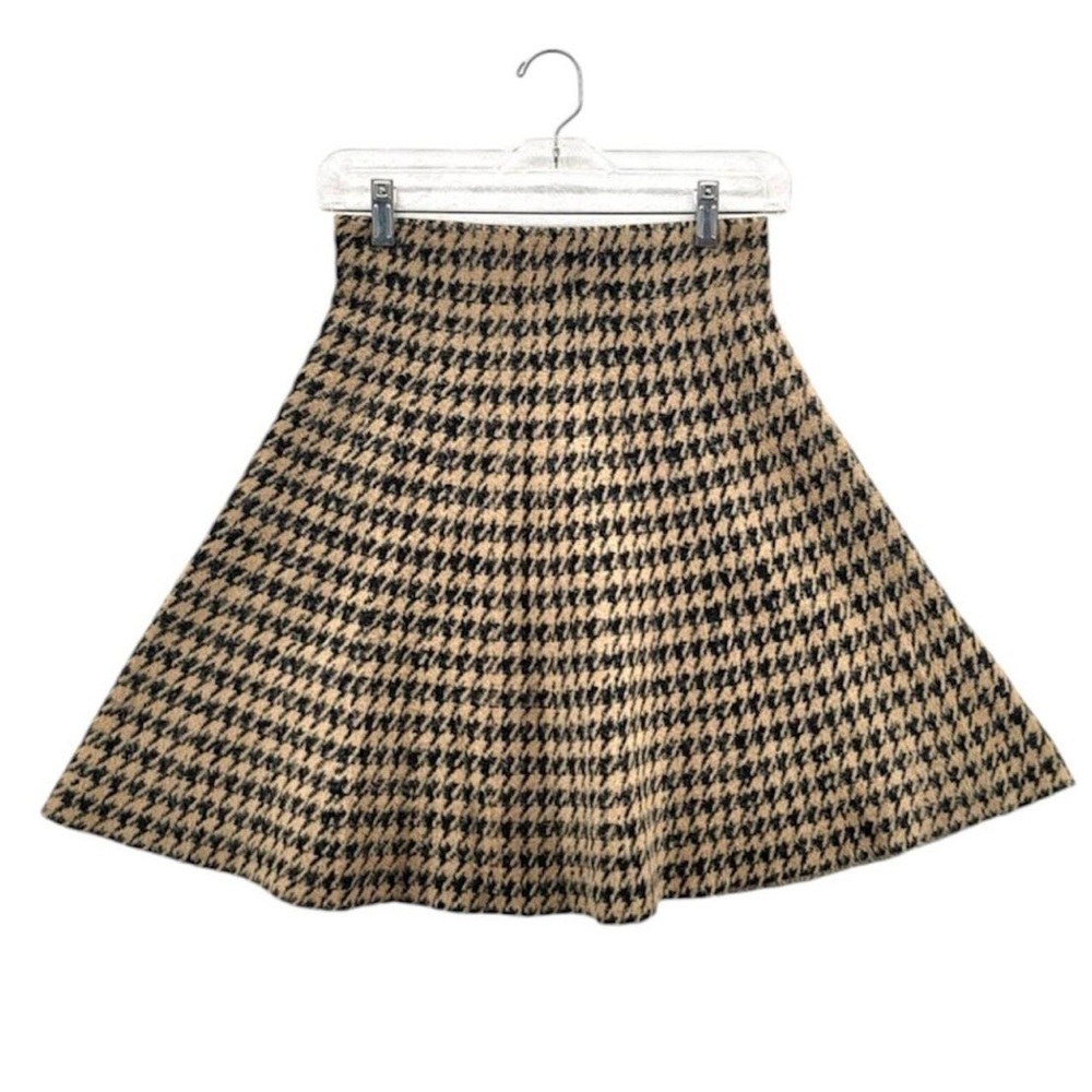 Max Studio vintage brown and black houndstooth skirt